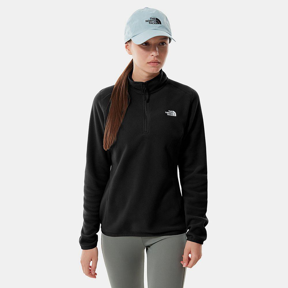 The North Face 100 Glacier Quarter Zip Γυναικεια Πουλόβερ Fleece - Μαυρα (UDMJ86751)
